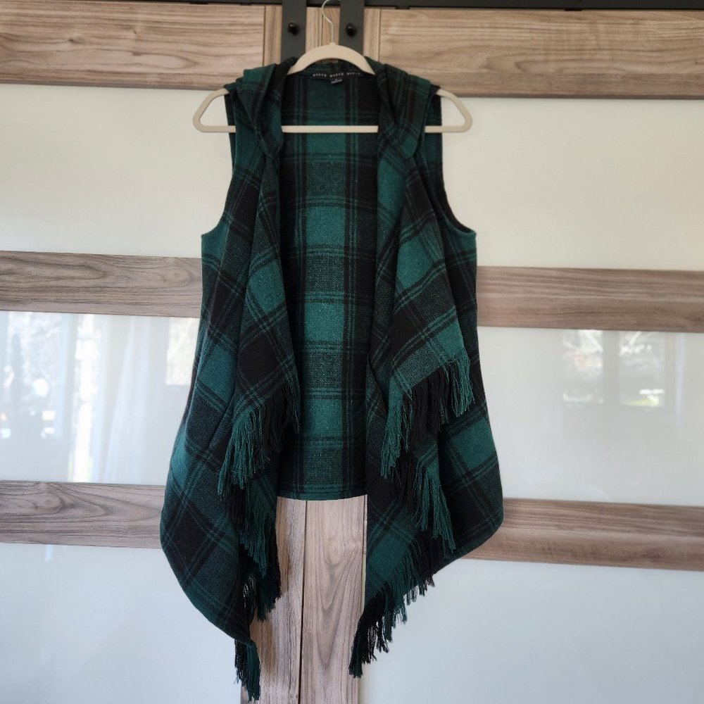 HYFIVE  Plaid Knit Jacket / Cape / Shawl - Large